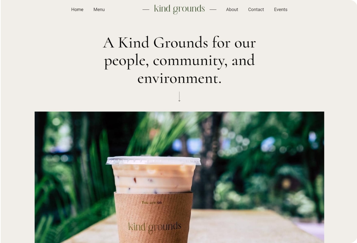 Kind Grounds website preview